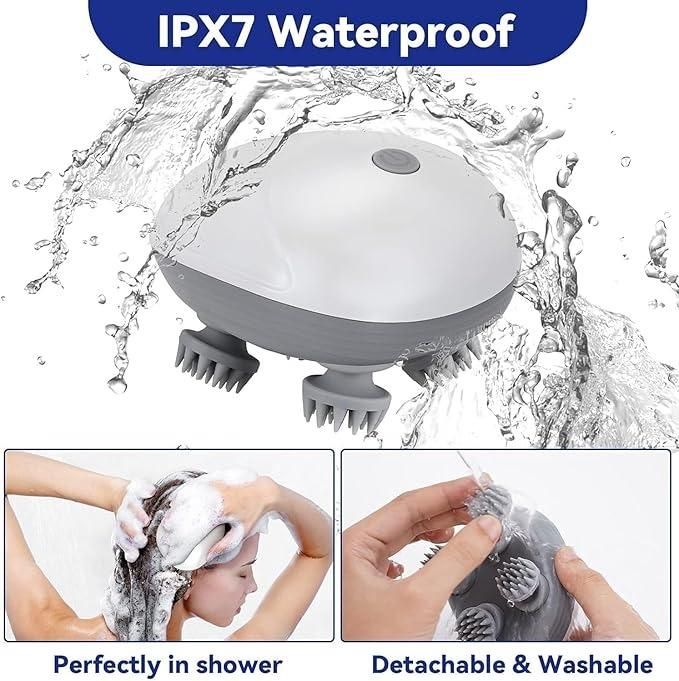 Waterproof Rechargeable Head Massager for Hair & Relaxation