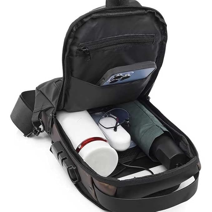 Smart Waterproof Anti-Theft Sling Bag with USB for Travel