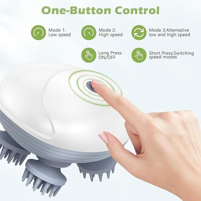 Waterproof Rechargeable Head Massager for Hair & Relaxation