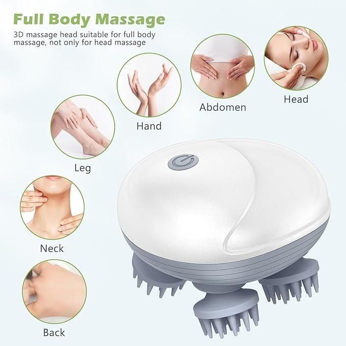 Waterproof Rechargeable Head Massager for Hair & Relaxation