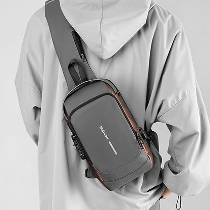 Smart Waterproof Anti-Theft Sling Bag with USB for Travel