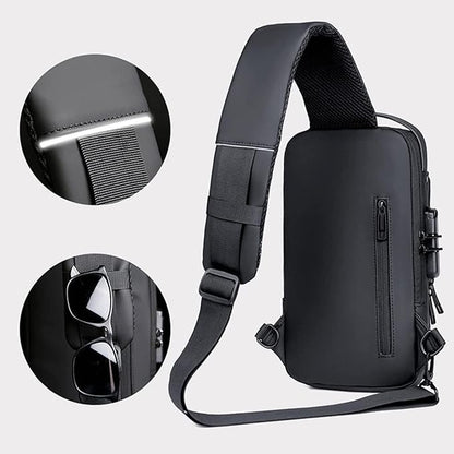 Smart Waterproof Anti-Theft Sling Bag with USB for Travel