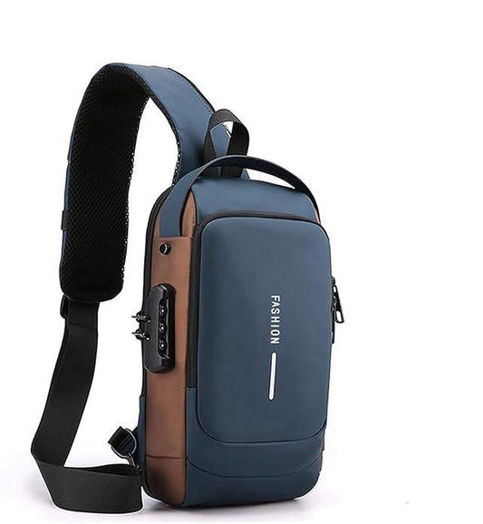 Smart Waterproof Anti-Theft Sling Bag with USB for Travel