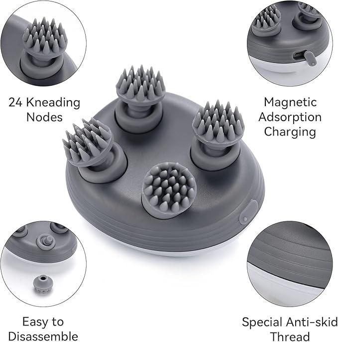 Waterproof Rechargeable Head Massager for Hair & Relaxation
