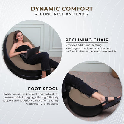 Portable Trend Sofa & Footrest Perfect for Study, Work & Relaxation