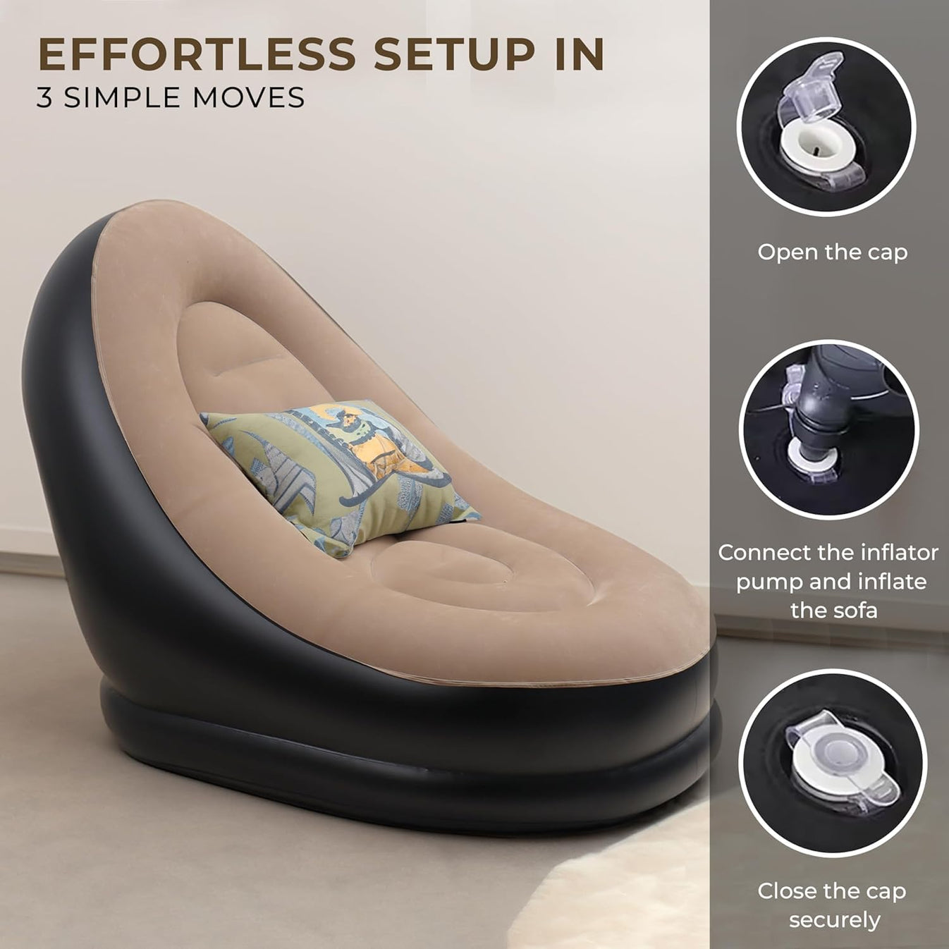 Portable Trend Sofa & Footrest Perfect for Study, Work & Relaxation