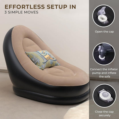 Portable Trend Sofa & Footrest Perfect for Study, Work & Relaxation