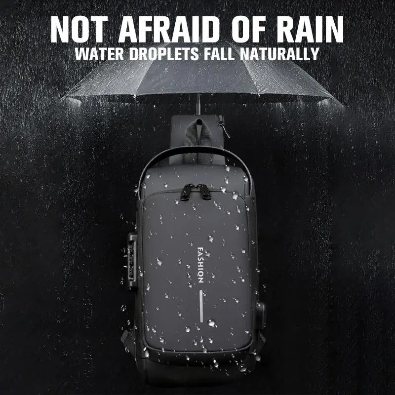 Smart Waterproof Anti-Theft Sling Bag with USB for Travel