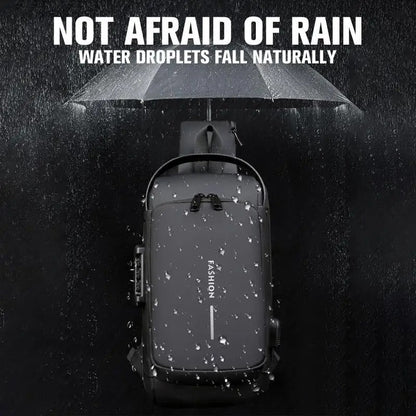 Smart Waterproof Anti-Theft Sling Bag with USB for Travel