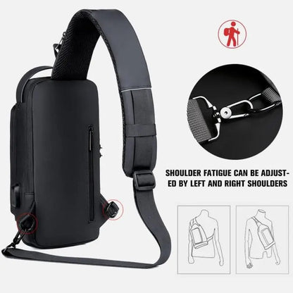 Smart Waterproof Anti-Theft Sling Bag with USB for Travel
